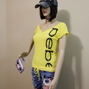 BEBE Logo Yellow Top